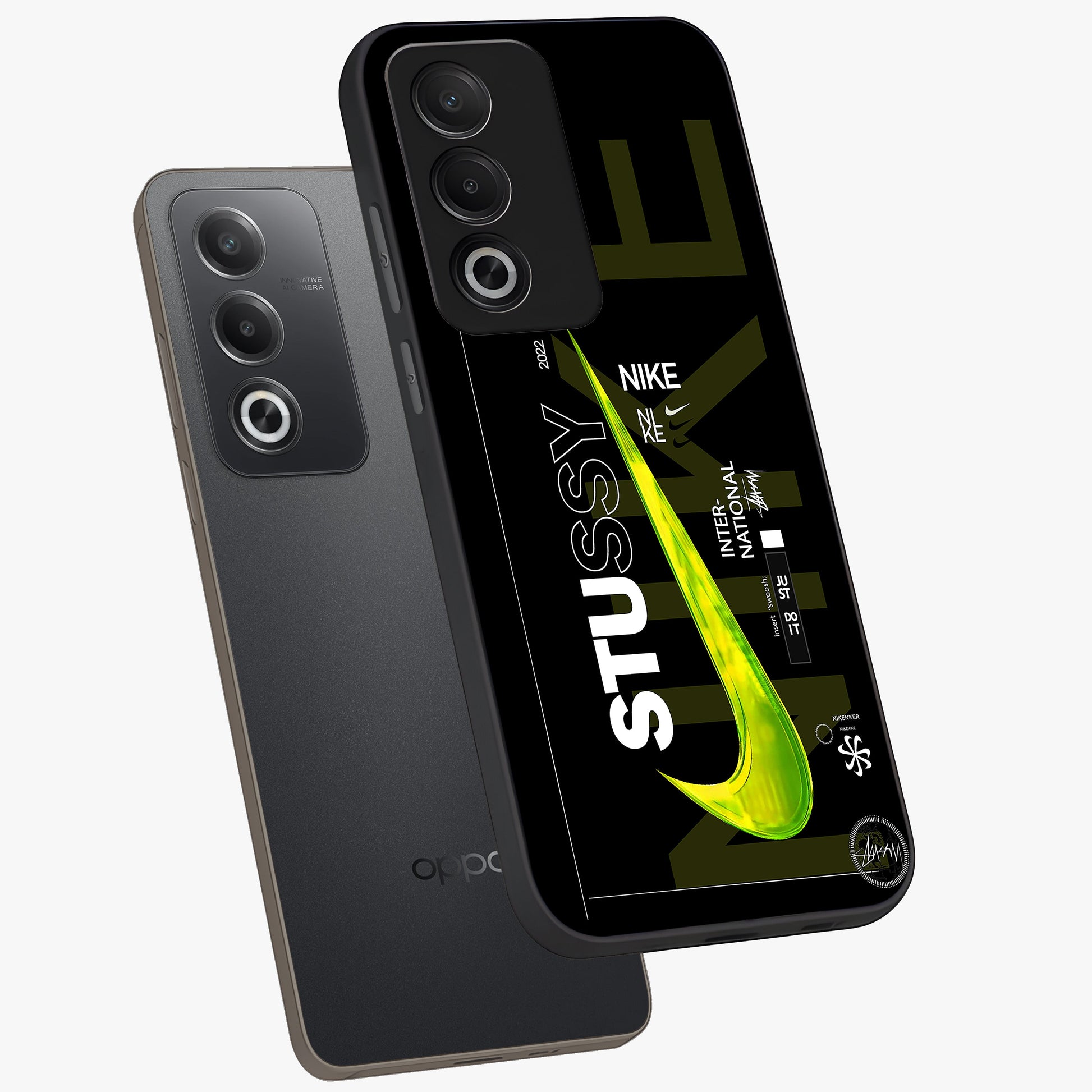 Neon Street Edition Glass Case displayed in angled mockup highlighting vibrant urban design with bold street aesthetic.
