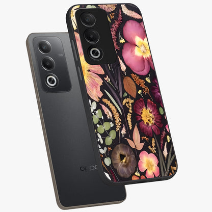Petal Dream Tapestry Glass Case displayed in angled mockup highlighting decorative petal pattern with elegant botanical aesthetic.