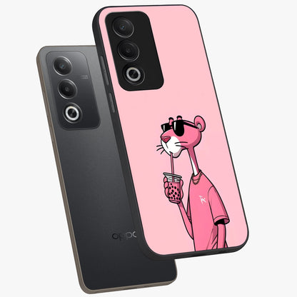 Pink Panther Glass Case displayed in angled mockup highlighting playful cartoon character design with vibrant pink aesthetic.