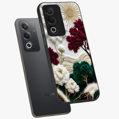 Radiant Bloom Elegance Glass Case displayed in angled mockup highlighting graceful floral design with radiant aesthetic style.