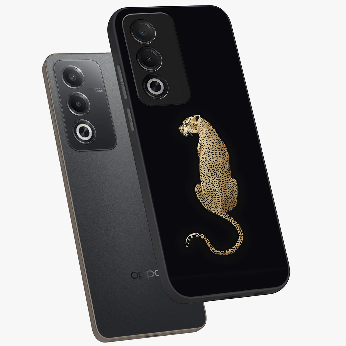 Regal Leopard Glass Case displayed in angled mockup highlighting powerful animal illustration with stylish wild aesthetic.