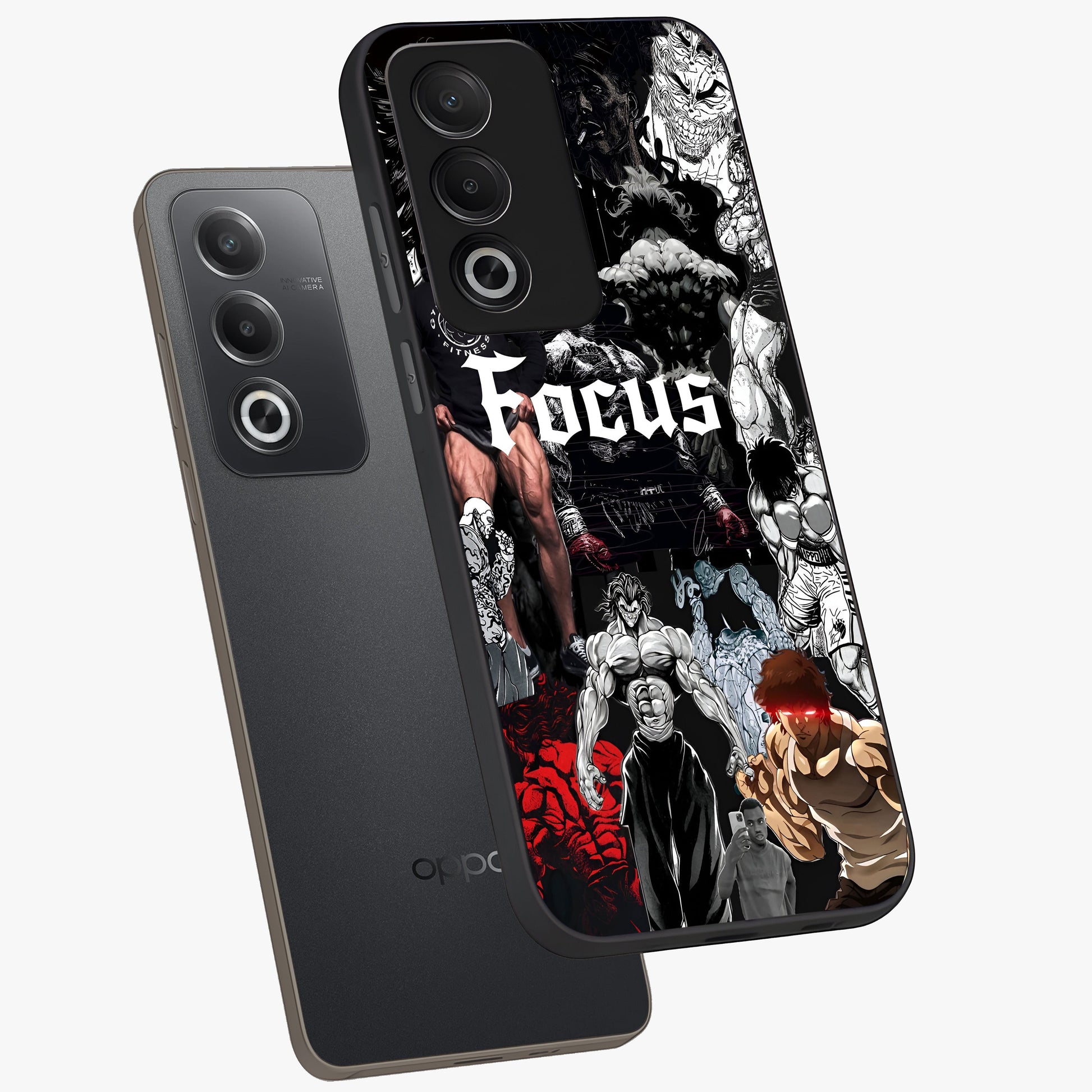 Relentless Power Focus Glass Case displayed in angled mockup highlighting bold statement design with modern aesthetic style.