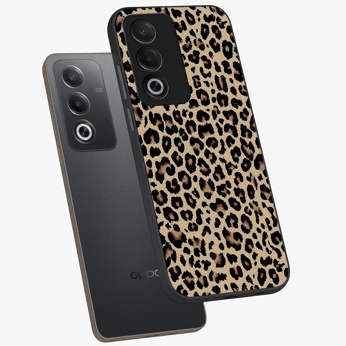 Savage Chic Pattern Glass Case displayed in angled mockup highlighting bold fashion inspired design with chic aesthetic.