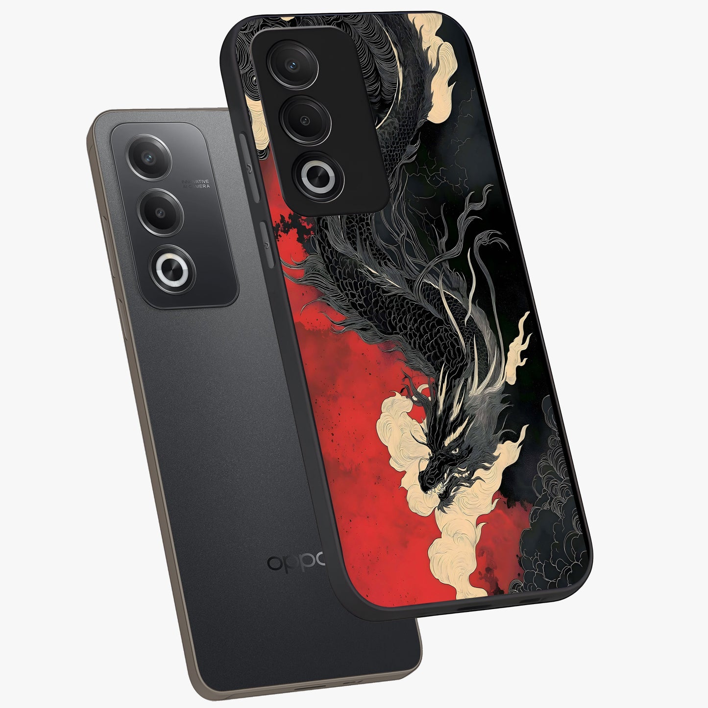 Shadow Dragon Fury Glass Case displayed in angled mockup highlighting powerful dragon illustration with dark fantasy aesthetic.