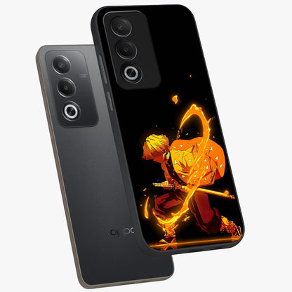 Thunder Flame Execution Glass Case displayed in angled mockup highlighting dramatic fire themed design with intense fantasy aesthetic.