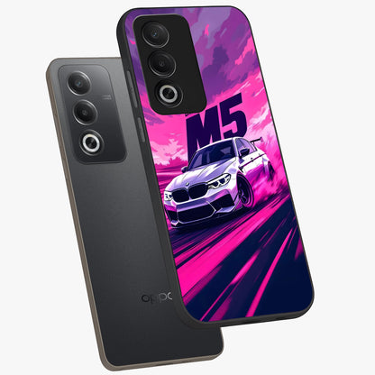 Velocity Drift Pulse Glass Case displayed in angled mockup highlighting dynamic drift design with sporty automotive aesthetic.