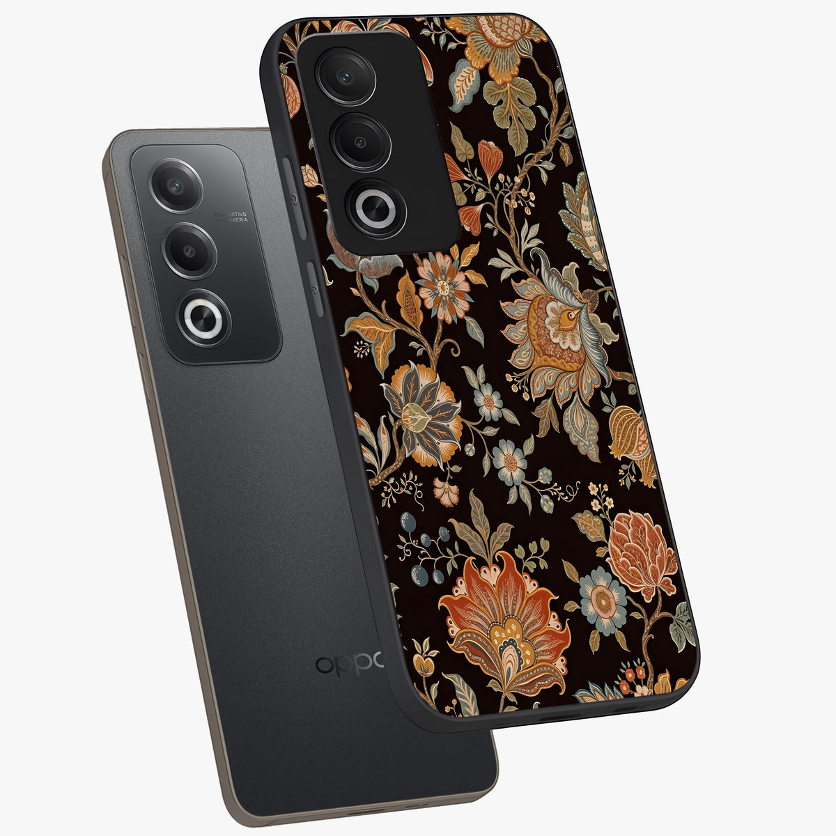 Vintage Floral Dream Glass Case displayed in angled mockup highlighting elegant vintage flower design with soft aesthetic style.