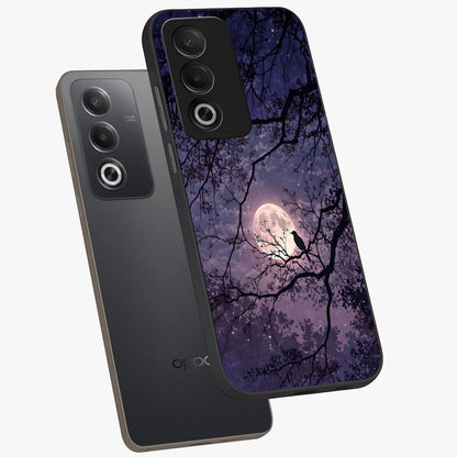 Whispering Moon Silence Glass Case displayed in angled mockup highlighting calm lunar design with dreamy night aesthetic.