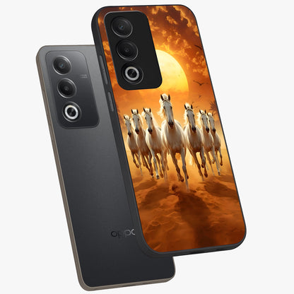 Wild Sunset Majesty Glass Case displayed in angled mockup highlighting vibrant sunset sky design with scenic aesthetic.