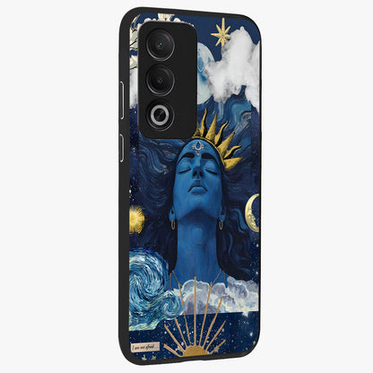 Aesthetic Lord Shiva Glass Case upright view showcasing powerful Lord Shiva artwork with devotional theme.