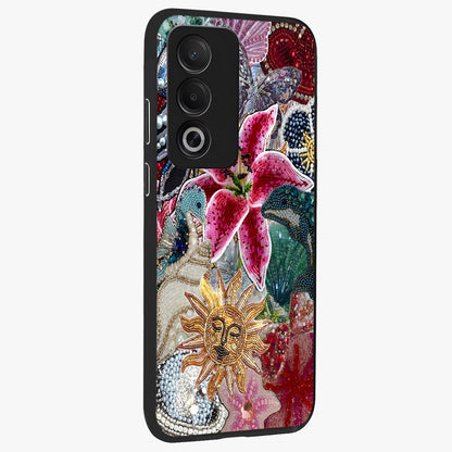 Beaded Garden Fantasy Glass Case upright view showcasing whimsical garden aesthetic with artistic bead details.