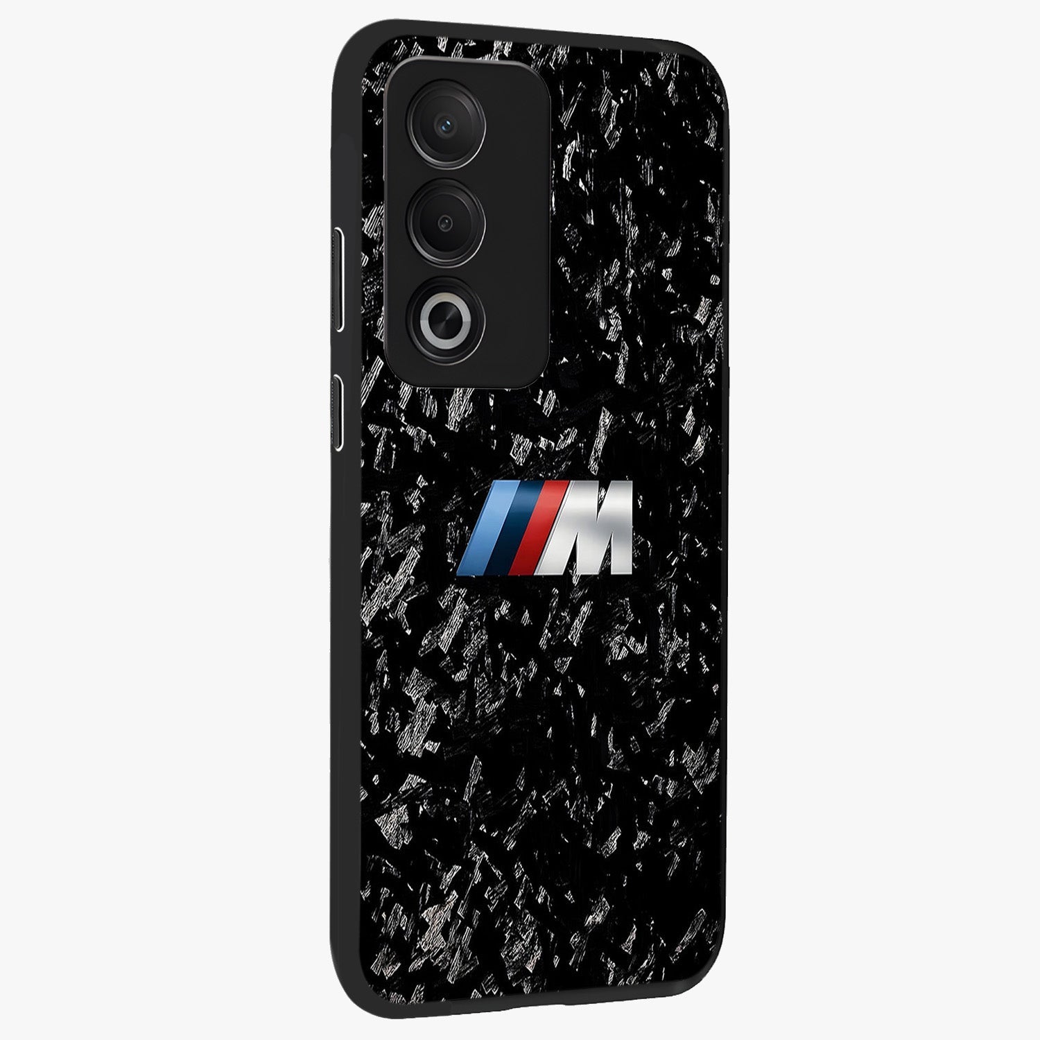 Carbon Speed Mark Glass Case upright view showcasing modern carbon speed graphic with bold automotive theme.