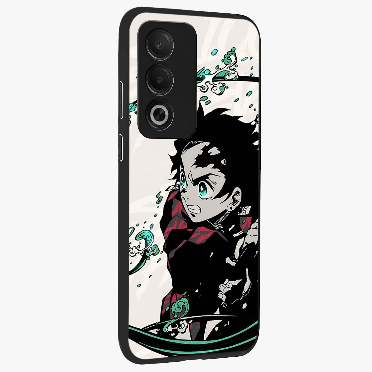 Demon Slayer Glass Case upright view showcasing powerful anime artwork with intense warrior theme.