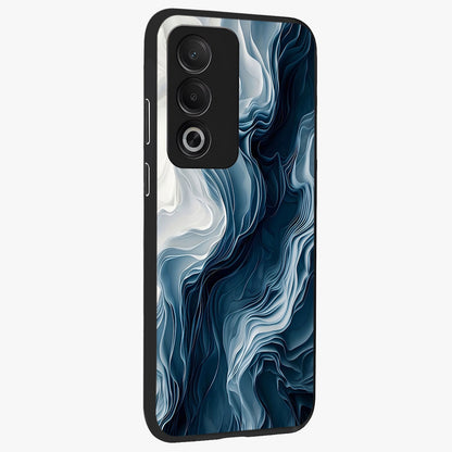 Ethereal Paper Marble Glass Case upright view showcasing smooth marble artwork with refined minimalist theme.