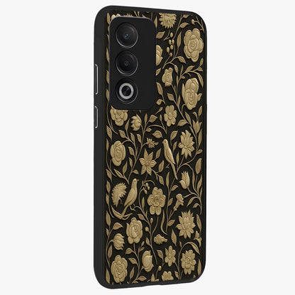 Golden Evil Eye Mandala Glass Case upright view showcasing decorative evil eye mandala artwork with spiritual aesthetic style.