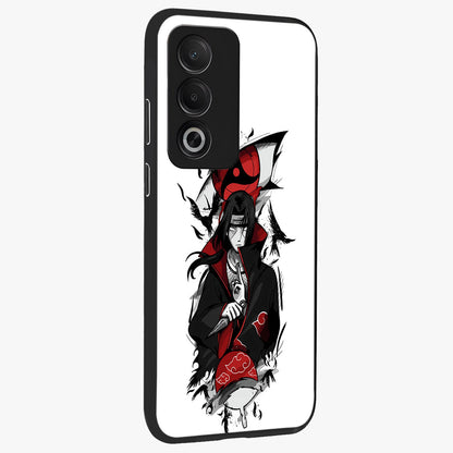 Itachi Limited Edition Naruto Anime Glass Case upright view showcasing intense anime artwork with powerful character theme.