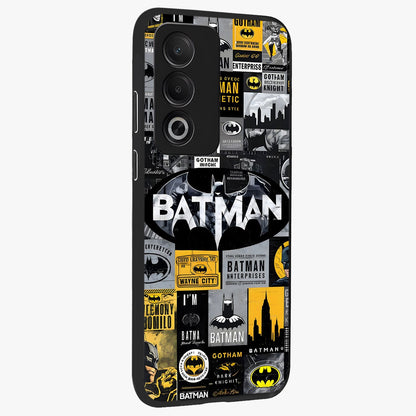 Knight Gotham Rise Glass Case upright view showcasing bold vigilante themed artwork with gothic city vibe.