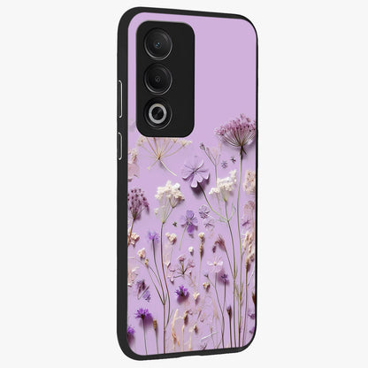 Lavender Blossom Dream Glass Case upright view showcasing delicate lavender blossom artwork with peaceful floral theme.