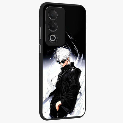 Limitless Shadow King Glass Case upright view showcasing bold shadow warrior artwork with epic fantasy theme.