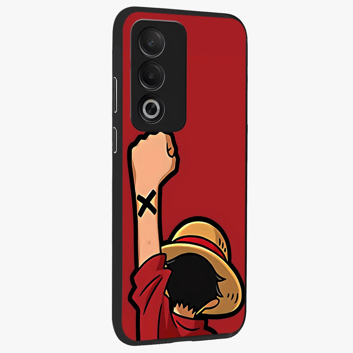 Luffy X Spirit Glass Case upright view showcasing striking anime artwork with adventurous character theme.