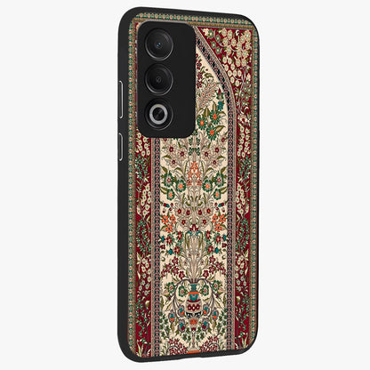Persian Inspired Glass Case upright view showcasing decorative Persian artwork with rich heritage theme.