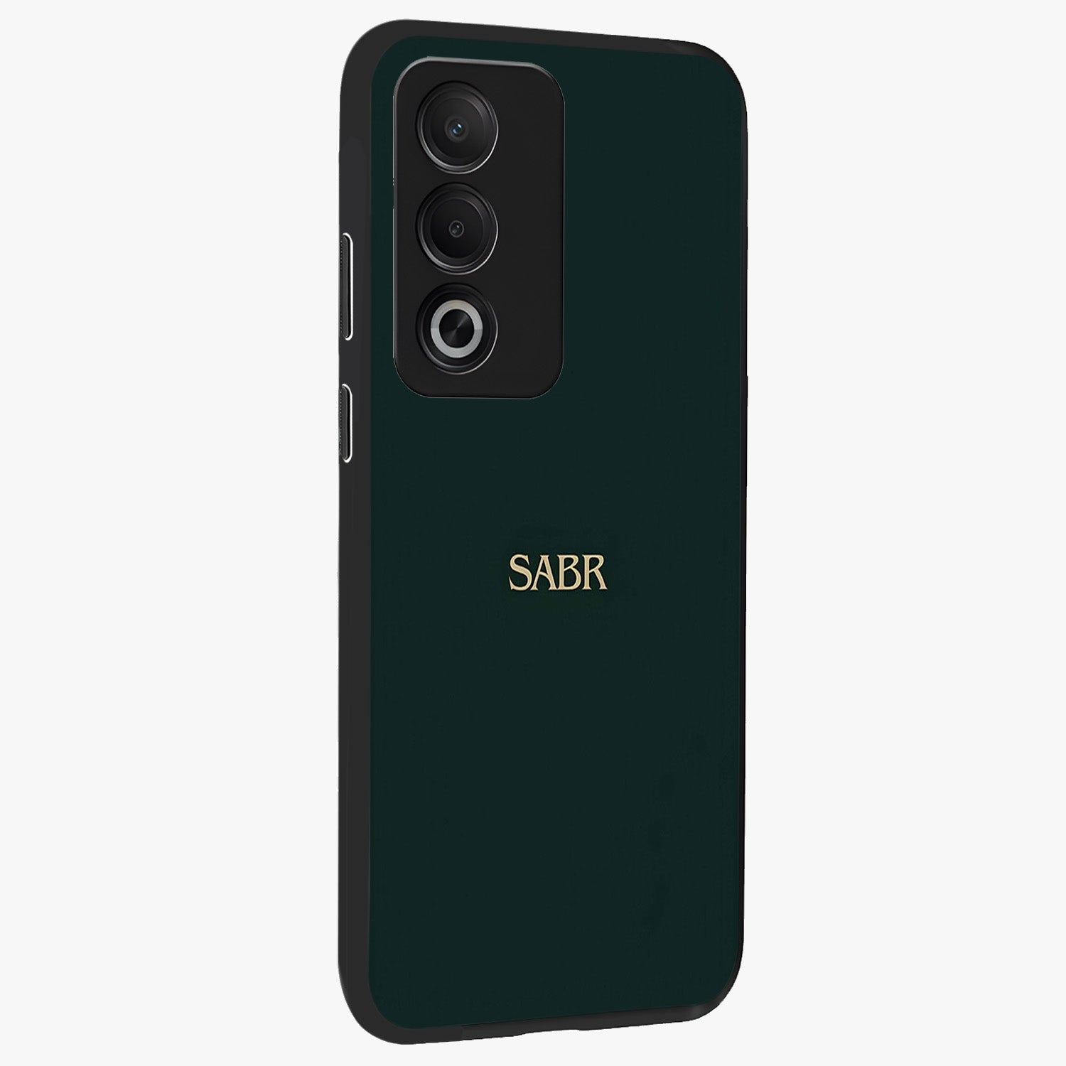Sabr Minimal Patience Glass Case upright view showcasing calm minimalist artwork with motivational patience theme.