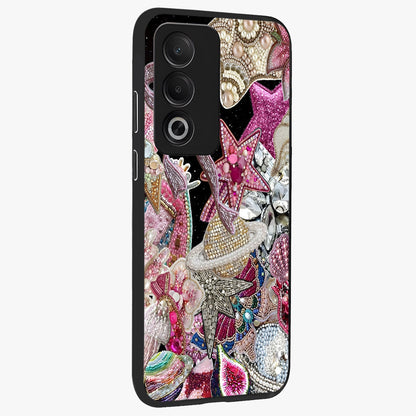 Starlit Jewel Dream Glass Case upright view showcasing radiant star inspired artwork with magical night theme.