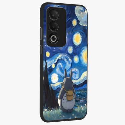 Totoro In Van Gogh Art Glass Case upright view showcasing creative character artwork with painterly artistic theme.