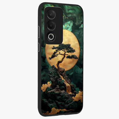 Zen Moon Rise Glass Case upright view showcasing serene moon artwork with tranquil night theme.