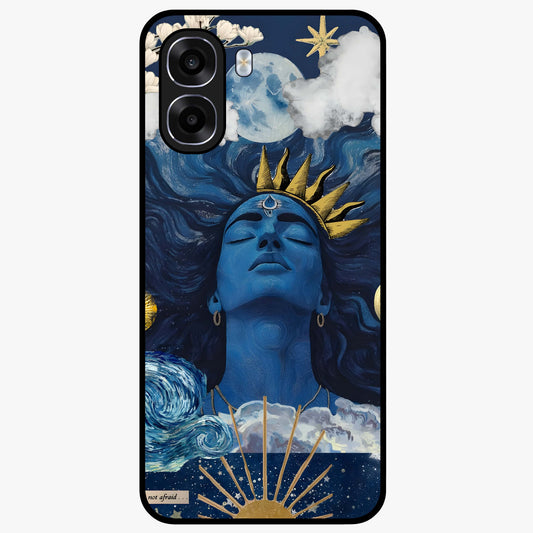 Aesthetic Lord Shiva Glass Case showing flat back view with divine Shiva artwork and glossy glass finish.