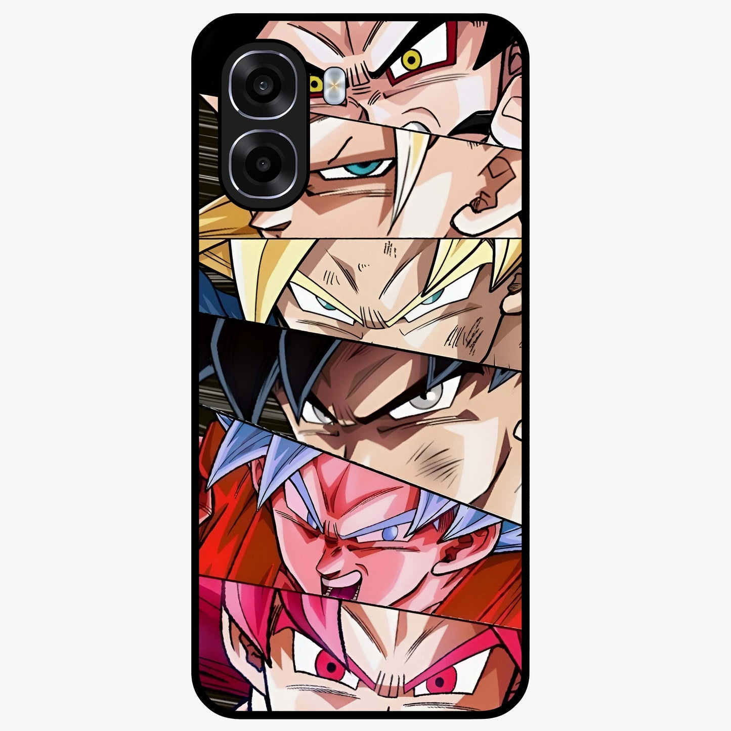 Anime Character Glass Case showing flat back view with vibrant anime artwork and glossy glass finish.