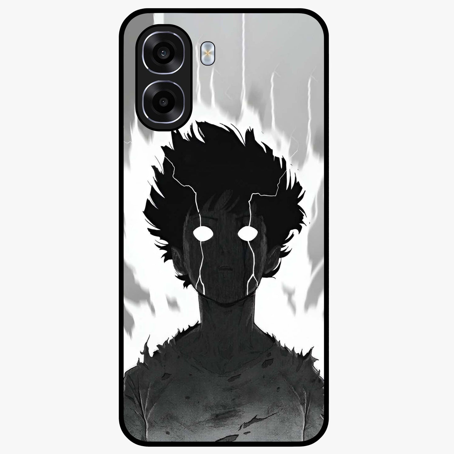 Awakened Inner Rage Glass Case showing flat back view with intense artistic artwork and glossy glass finish.