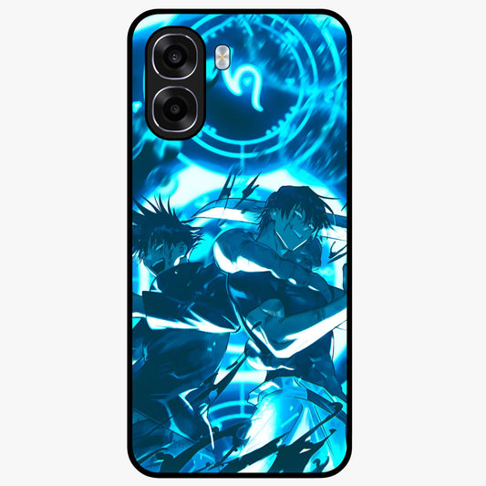 Cursed Energy Clash Glass Case showing flat back view with intense cursed energy artwork and glossy glass finish.