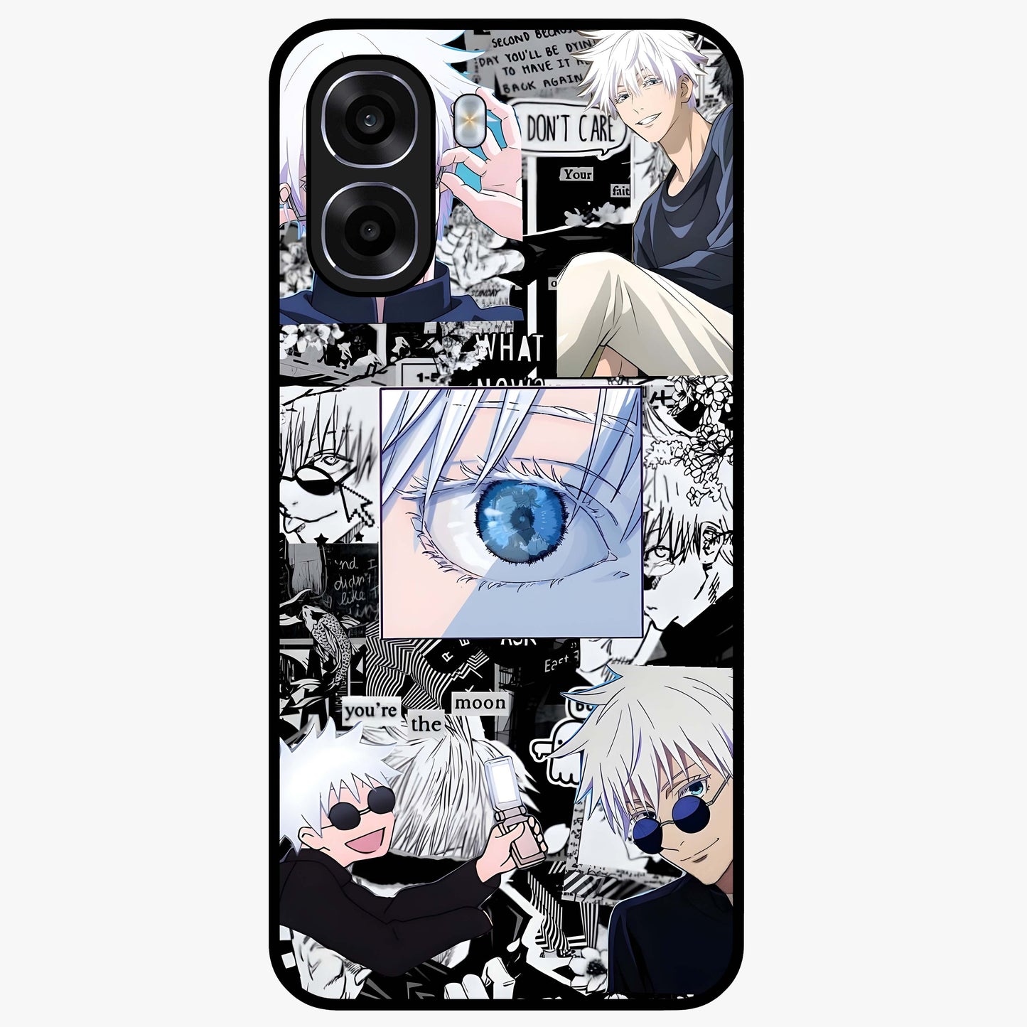 Infinity Sorcerer Chaos Glass Case showing flat back view with mystical sorcerer themed artwork and glossy glass finish.
