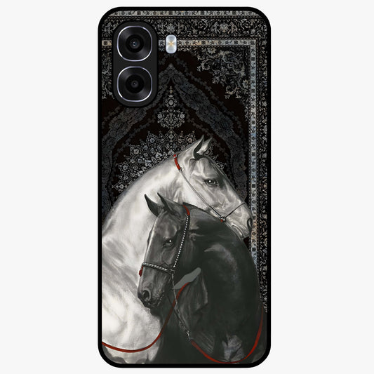 Majestic Ride Legacy Glass Case showing flat back view with powerful automotive inspired artwork and glossy glass finish.