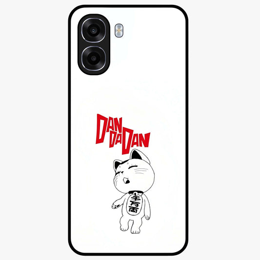 Playful Spirit Charm Glass Case showing flat back view with cheerful charm themed artwork and glossy glass finish.
