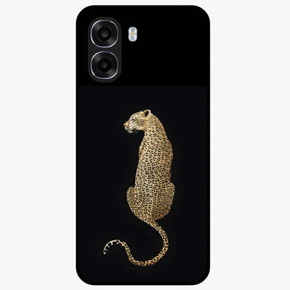 Regal Leopard Glass Case showing flat back view with bold leopard artwork and glossy glass finish.