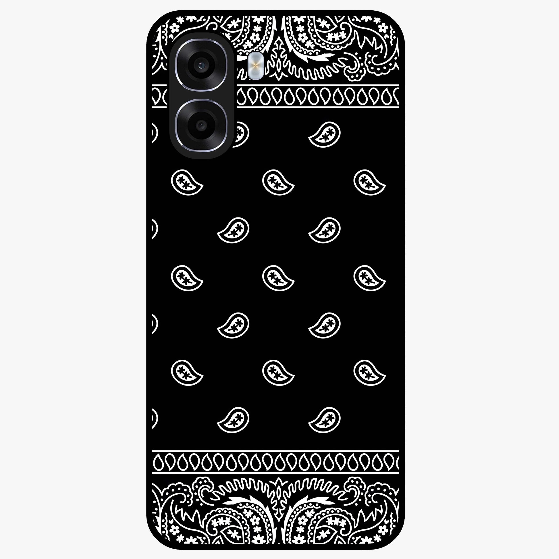 Retro Rebel Threads Glass Case showing flat back view with vintage street style artwork and glossy glass finish.
