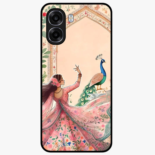 Royal Grace Muse Glass Case showing flat back view with elegant artistic artwork and glossy glass finish.