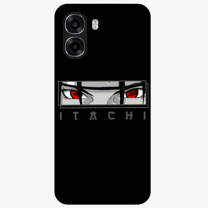 Scarlet Gaze Dominance Glass Case showing flat back view with striking red themed artwork and glossy glass finish.