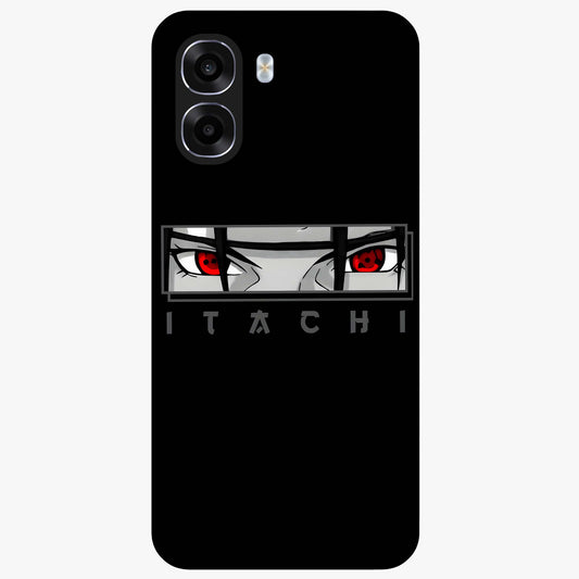 Scarlet Gaze Dominance Glass Case showing flat back view with striking red themed artwork and glossy glass finish.