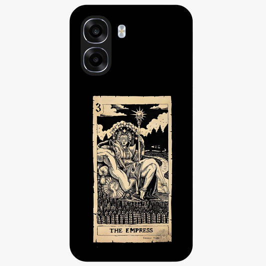 The Empress Glass Case showing flat back view with regal feminine artwork and glossy glass finish.