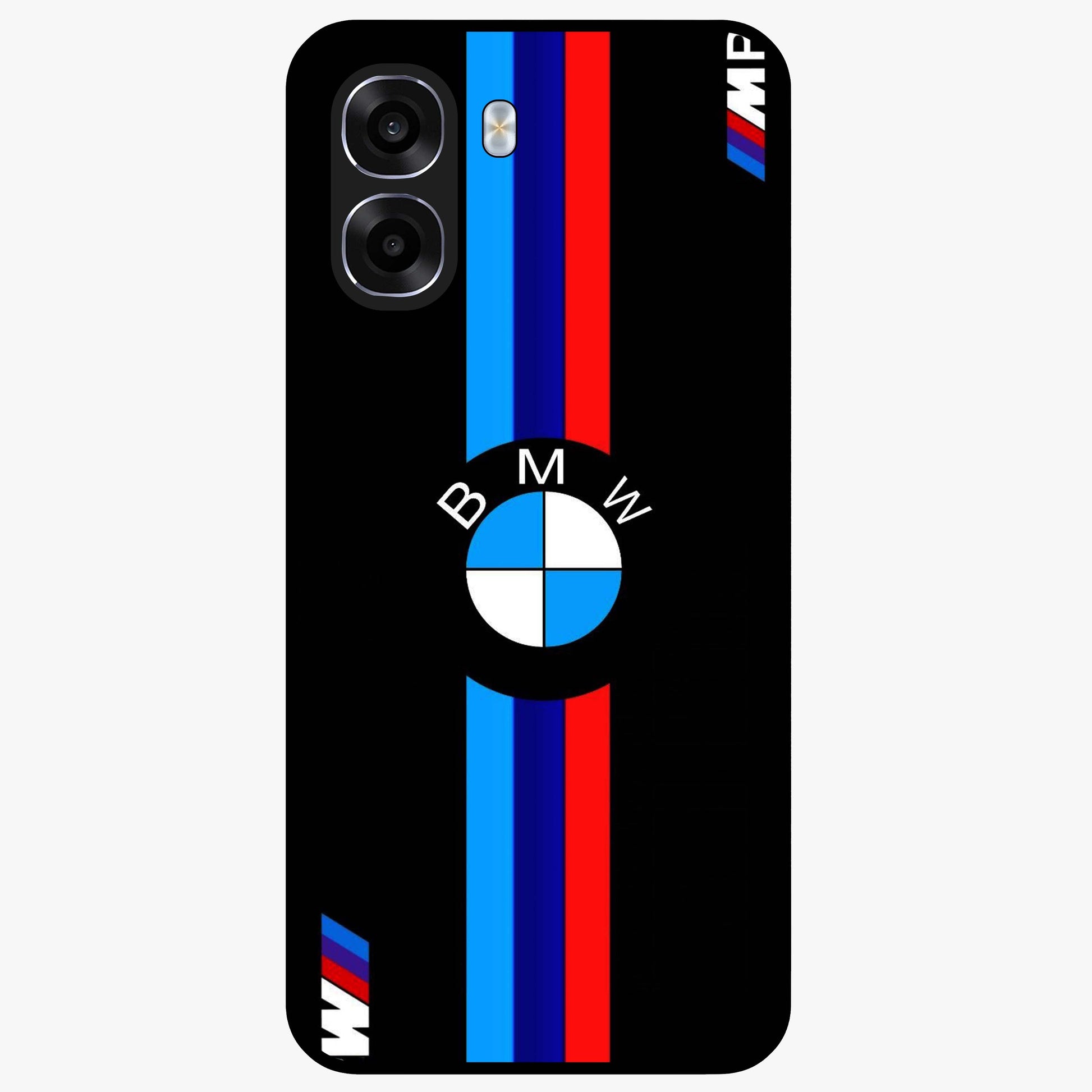 Turbo BMW Beast Glass Case showing flat back view with high performance sports car artwork and glossy glass finish.