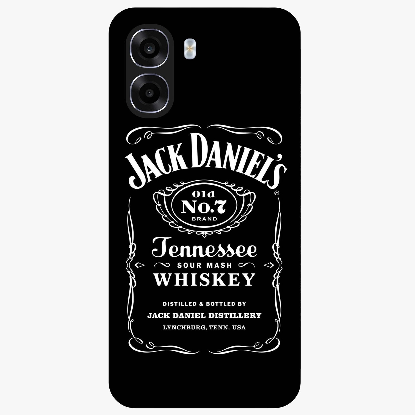 Vintage Whiskey Heritage Glass Case showing flat back view with classic whiskey inspired artwork and glossy glass finish.