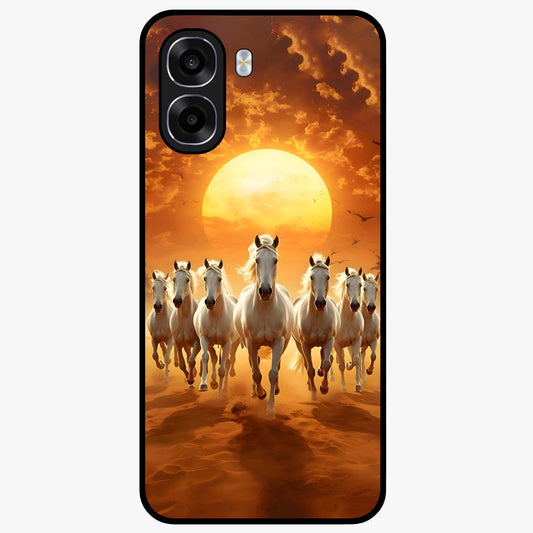 Wild Sunset Majesty Glass Case showing flat back view with majestic sunset landscape artwork and glossy glass finish.