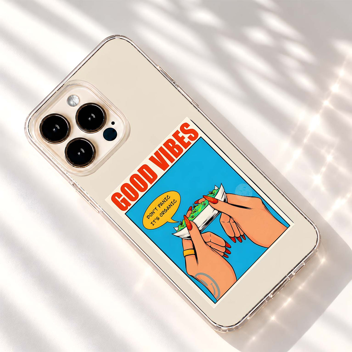 Organic Good Vibes Clear Silicon Cover