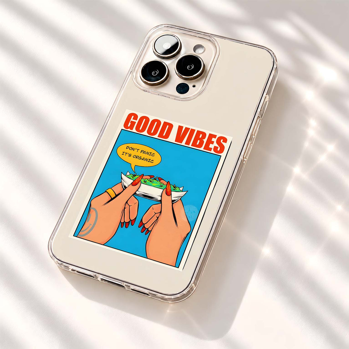 Organic Good Vibes Clear Silicon Cover