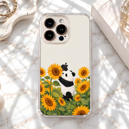 Panda Sunflower Garden Clear Silicon Cover