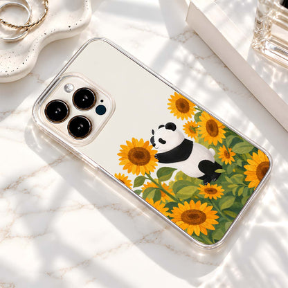 Panda Sunflower Garden Clear Silicon Cover