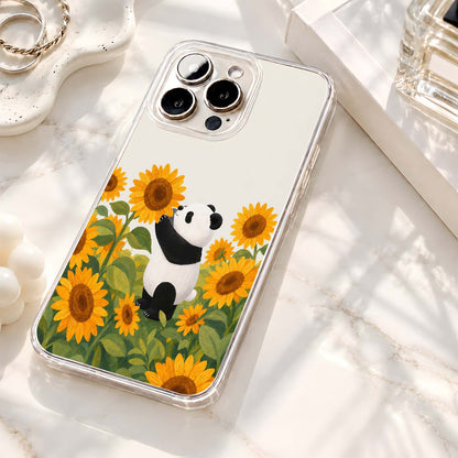 Panda Sunflower Garden Clear Silicon Cover